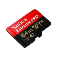Bilde av SanDisk Extreme Pro - Flashminnekort (microSDXC til SD-adapter inkludert) - 64 GB - A2 / Video Class V30 / UHS-I U3 / Class10 - microSDXC UHS-I Foto og video - Foto- og videotilbehør - Minnekort