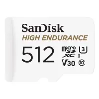 Bilde av SanDisk High Endurance - Flashminnekort (microSDXC til SD-adapter inkludert) - 512 GB - Video Class V30 / UHS-I U3 / Class10 - microSDXC UHS-I Foto og video - Foto- og videotilbehør - Minnekort
