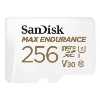 Bilde av SanDisk Max Endurance - Flashminnekort (microSDXC til SD-adapter inkludert) - 256 GB - Video Class V30 / UHS-I U3 / Class10 - microSDXC UHS-I Foto og video - Foto- og videotilbehør - Minnekort