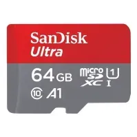 Bilde av SanDisk Ultra - Flashminnekort (microSDXC til SD-adapter inkludert) - 64 GB - A1 / UHS Class 1 / Class10 - microSDXC UHS-I Foto og video - Foto- og videotilbehør - Minnekort