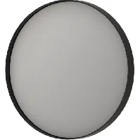 Bilde av Sanibell Ink SP17 speil med lys, dimbar, duggfri, børstet sort, Ø40 cm Baderom > Innredningen
