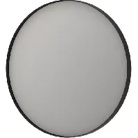 Bilde av Sanibell Ink SP17 speil med lys, dimbar, duggfri, børstet sort, Ø60 cm Baderom > Innredningen
