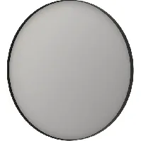 Bilde av Sanibell Ink SP17 speil med lys, dimbar, duggfri, børstet sort, Ø80 cm Baderom > Innredningen