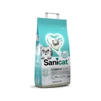Bilde av Sanicat Clumping Hvit kattesand, strø, for katter, bentonitt, luktfri, 10L, klumper Kjæledyr - Katt - Kattesand og annet søppel