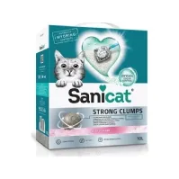 Bilde av Sanicat Strong Clumps kattesand, kattesand, bentonitt, babypulver, 10l, klumper Kjæledyr - Katt - Kattesand og annet søppel
