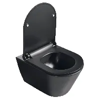 Bilde av Sanipro Aquaform Rimless Vegghengt Toalett - Inkl. Soft-close Sete Svart Matt Vegghengt toalett