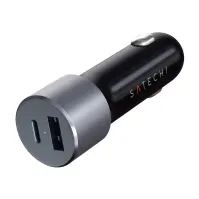 Bilde av Satechi - Bilstrømadapter - 72 watt - 2 utgangskontakter (USB, 24 pin USB-C) - romgrå Tele & GPS - Batteri & Ladere - Billader