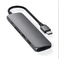 Bilde av Satechi Satechi Slank USB-C MultiPort Adapter V2, Space Grey USB-hub,Elektronikk