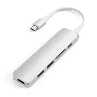Bilde av Satechi Satechi Slank USB-C MultiPort Adapter V2, Sølv USB-hub,Elektronikk