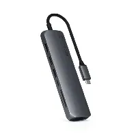 Bilde av Satechi Slank USB-C MultiPort-adapter, Space Grey USB-hub,Elektronikk