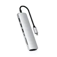 Bilde av Satechi Slank USB-C MultiPort-adapter, Sølv USB-hub,Elektronikk