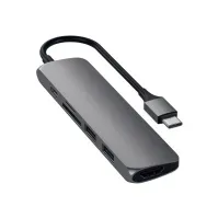 Bilde av Satechi Slim Type-C Multi-Port Adapter V2 - Dokkingstasjon - USB-C PC & Nettbrett - Bærbar tilbehør - Portreplikator og dokking