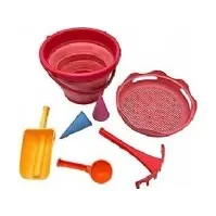Bilde av Schildkrot SFS 7in1 Sand Toys folding bucket red Utendørs lek - Lek i hagen - Tilbehør