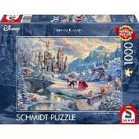 Bilde av Schmidt - Thomas Kinkade: Disney - Beauty and the Beast’s Winter Enchantment (1000 pieces) (SCH6712) - Leker