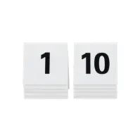 Bilde av Securit® bordnumre 1-10 i hård hvid akryl Barn & Bolig - Bartilbehør - Menyer