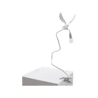 Bilde av Seletti Sparrow Landing bordlampe, med brakett, hvit Belysning - Innendørsbelysning - Bordlamper