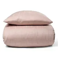 Bilde av Sengetøy 140x200 cm - Mykt, jacquardvevd bomullssateng - Sjekk rosa - By Night sengesett Sengetøy ,  Enkelt sengetøy , Enkelt sengetøy 140x200 cm