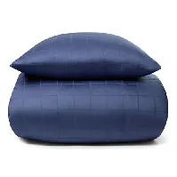 Bilde av Sengetøy 140x220 cm - Mykt, jacquardvevd bomullssateng - Sjekk blå - By Night sengesett Sengetøy ,  Enkelt sengetøy , Langt sengetøy 140x220 cm