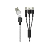Bilde av Sinox PRO X 6-i-1 kabel med Lightning, USB C og Micro USB. 1m. Braided PC tilbehør - Kabler og adaptere - Datakabler