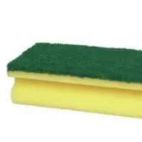 Bilde av Skuresvamp 14x7x4,2cm - Grøn/gul, nylon/polyester/polyether, grov skureeffekt -10stk Rengjøring - Tørking - Kluter & lignende - Svamper & skureprodukter