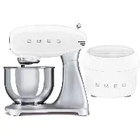 Bilde av Smeg Kjøkkenmaskin med iskremmaskin, hvit/stål Ismaskin