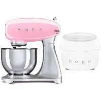 Bilde av Smeg Kjøkkenmaskin med iskremmaskin, pastellrosa Ismaskin