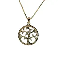 Bilde av Smykkekæden Tree Of Life Forgylt Sølv Halskjede Med Zirconia PNC22587005