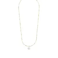 Bilde av Snö Of Sweden Arizona Small Pendant Necklace Gold/White 42cm Hjem & tilbehør - Smykker - Halssmykker