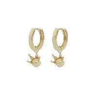 Bilde av Snö Of Sweden Fairytale Crown Ring Earrings Plain Gold 14,5mm Hjem & tilbehør - Smykker - Øredobber