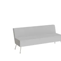 Bilde av Sofa 3-pers Piece uden armlæn, betrukket med lys grå tekstil, metalben interiørdesign - Stoler & underlag - Kontorstoler