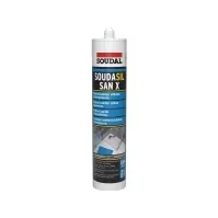 Bilde av Soudal sanitetssilikone 300ml - Soudasil SANX grå, mugresistent. UV-bestandig, 25% elastisk N - A