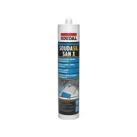 Bilde av Soudal sanitetssilikone 300ml - Soudasil SANX hvid 9016, UV-best. mugresistent, 25% elastisk Maling og tilbehør - Spesialprodukter - Tetningsmiddel