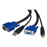 Bilde av StarTech.com 10 ft 2-in-1 Universal USB KVM Cable - 10ft VGA KVM Cable - 10ft USB KVM Cable - 10ft KVM Switch Cable (SVUSB2N1_10) - Video- / USB-kabel - HD-15 (VGA), USB-type B (hann) til USB, HD-15 (VGA) - 3 m - for P/N: RKCOND17HD, SV231USBGB, SV231USBL