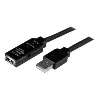 Bilde av StarTech.com 10m USB 2.0 Active Extension Cable M/F - 10 meter USB 2.0 Repeater / Extender Cable USB A (M) to USB A (F) 10 m Black - 3 ft (USB2AAEXT10M) - USB-forlengelseskabel - USB (hunn) til USB (hann) - USB 2.0 - 10 m - aktiv - svart - for P/N: LTUB1M