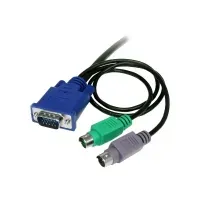 Bilde av StarTech.com 3-in-1 Ultra Thin PS/2 KVM Cable - Keyboard / video / mouse (KVM) cable - PS/2, HD-15 (VGA) (M) to HD-15 (VGA) (M) - 6 ft - SVECON6 - Tastatur / video / musekabel (KVM) - PS/2, HD-15 (VGA) (hann) til HD-15 (VGA) (hann) - 1.8 m - formstøpt - f