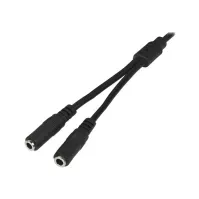 Bilde av StarTech.com 3.5mm Audio Extension Cable - Slim Audio Splitter Y Cable and Headphone Extender - Male to 2x Female AUX Cable (MUY1MFFS) - Lydsplitter - mini-phone stereo 3.5 mm hann til mini-phone stereo 3.5 mm hunn - 20 cm - svart - for P/N: MU15MMS, MU6M