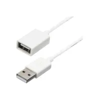 Bilde av StarTech.com 3m White USB 2.0 Extension Cable Cord - A to A - USB Male to Female Cable - 1x USB A (M), 1x USB A (F) - White, 3 meter (USBEXTPAA3MW) - USB-forlengelseskabel - USB (hunn) til USB (hann) - USB 2.0 - 3 m - formstøpt - hvit - for P/N: MSDREADU2