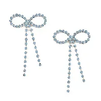 Bilde av Statement Pearl Bow Earrings Air Blue - Accessories