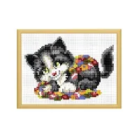 Bilde av Strameiebilde Søt katt Strikking, pynt, garn og strikkeoppskrifter