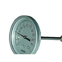 Bilde av SØRENSEN & KOFOED Rüger termometer type TCH. 0-120° Ø100. 100MM føler. Klasse 1. Følerhus i rustfri AISI 304, bagudvendt føler. Excl føler lomme Rørlegger artikler - Oppvarming - Tilbehør