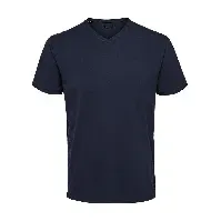 Bilde av  T-skjorteSelected Homme New Pima V-neck T-skjorte - Marineblå