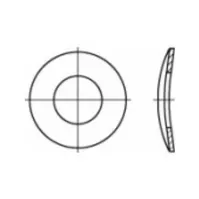 Bilde av TOOLCRAFT 105900 Fjederskiver Indvendig diameter: 25 mm DIN 137 Fjederstål 100 stk Verktøy & Verksted - Skiver & Ringer - Fjær Skiver