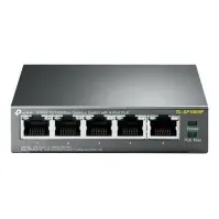 Bilde av TP-Link TL-SF1005P - Switch - ikke-styrt - 5 x 10/100 (4 PoE) - stasjonær - PoE (58 W) PC tilbehør - Nettverk - Switcher