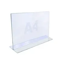 Bilde av TWIN AGENDA Acrylic Display A4, T-Stand Horizontal Papir & Emballasje - Skilting - Skilting