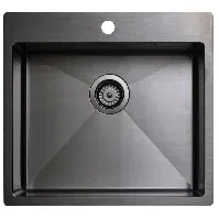 Bilde av Tapwell Ta5540 PVD Kjøkkenvask B55xd51cm Black Chrome Kjøkkenvask