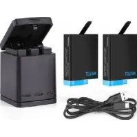 Bilde av Telesin Usb-lader 2x batteri for Gopro Hero 8/7/6/5 svart Foto og video - Foto- og videotilbehør - Diverse