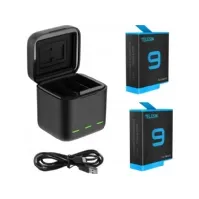 Bilde av Telesin three-channel box charger for GoPro Hero 9 / Hero 10 + 2 batteries (GP-BNC-901) Foto og video - Videokamera - Action videokamera