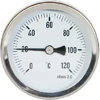 Bilde av Termometer m/dykkerør 1/2 x 63 mm 0-120 gr. Tekniske installasjoner > Varme