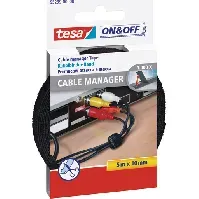 Bilde av Tesa On&Off kabelbindere, 5 m x 10 mm, sort Lamper &amp; el > El-installasjon