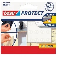 Bilde av Tesa Protect dørdemper, Ø8 mm, 28-pak, transparent Baderom > Innredningen